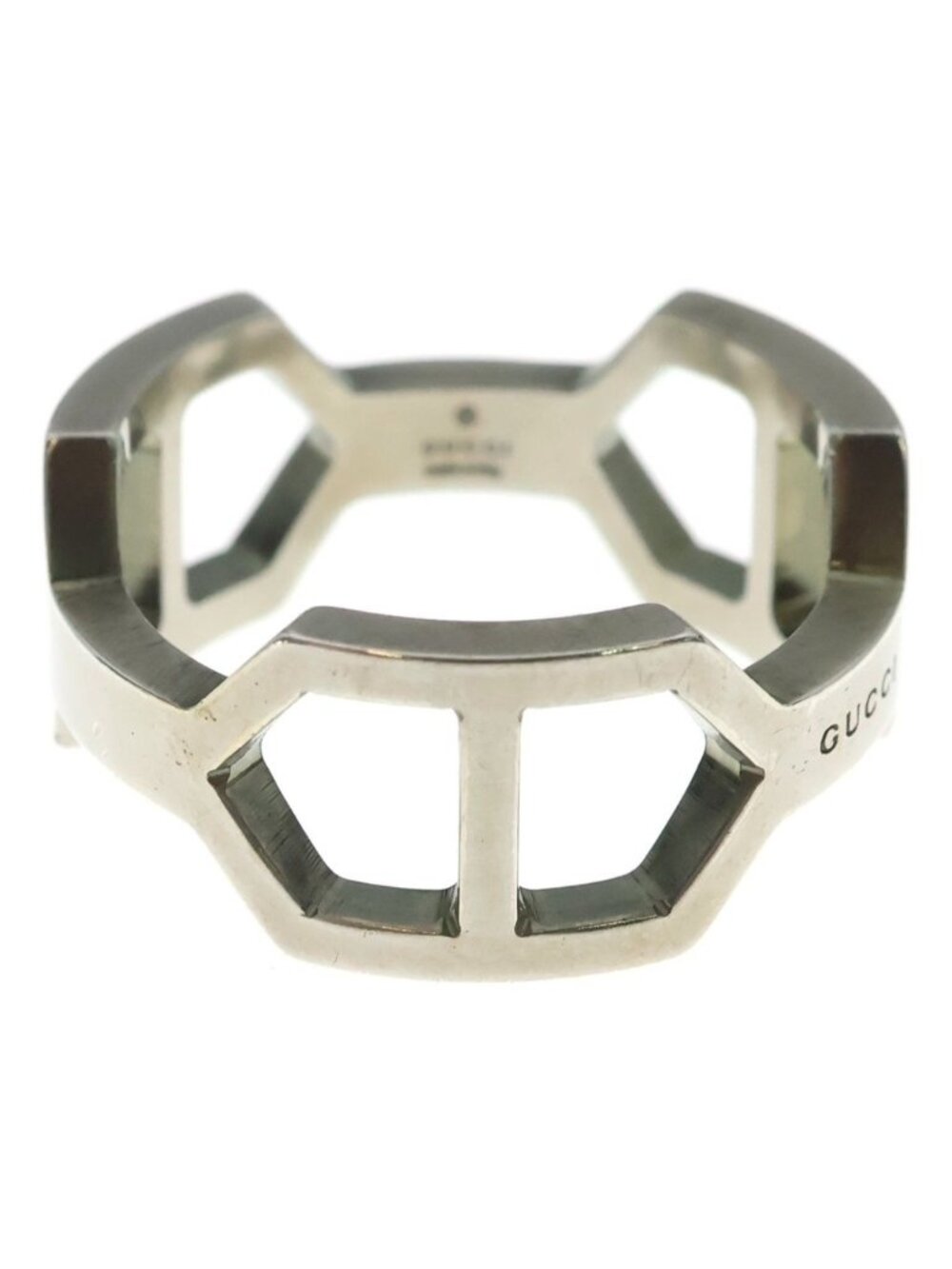 Gucci Hexagon Design Ring 925 Sterling Silver